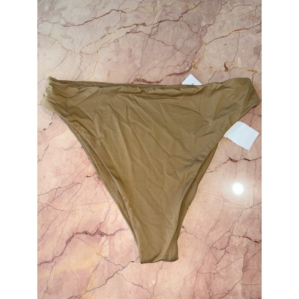 Anemos High Cut Mid-Waist Bikini Bottom in Sandstone XLarge New Womens Swimsuit - Picture 4 of 7